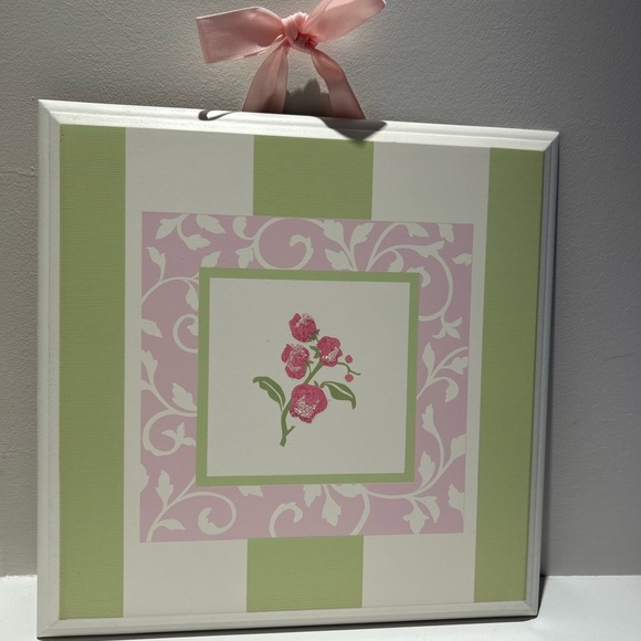 Floral Wall Art with Pink and Green Accents set - Picture 2 of 3